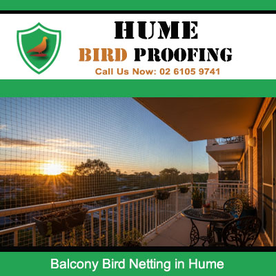 Professional balcony bird netting in Hume providing invisible protection for high rise residential unit